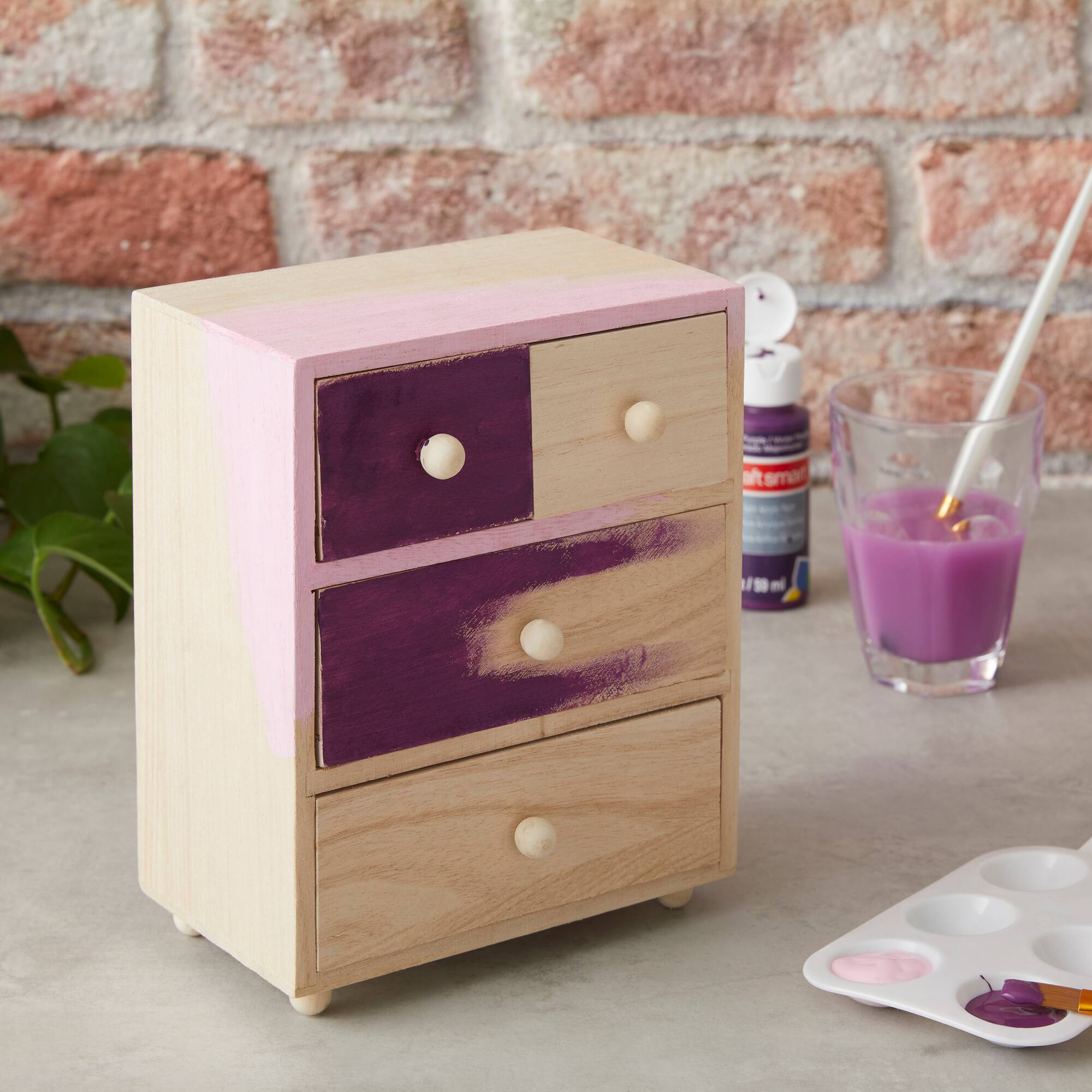 6 Pack: 7.5" 4-Drawer Wood Box by Make Market®